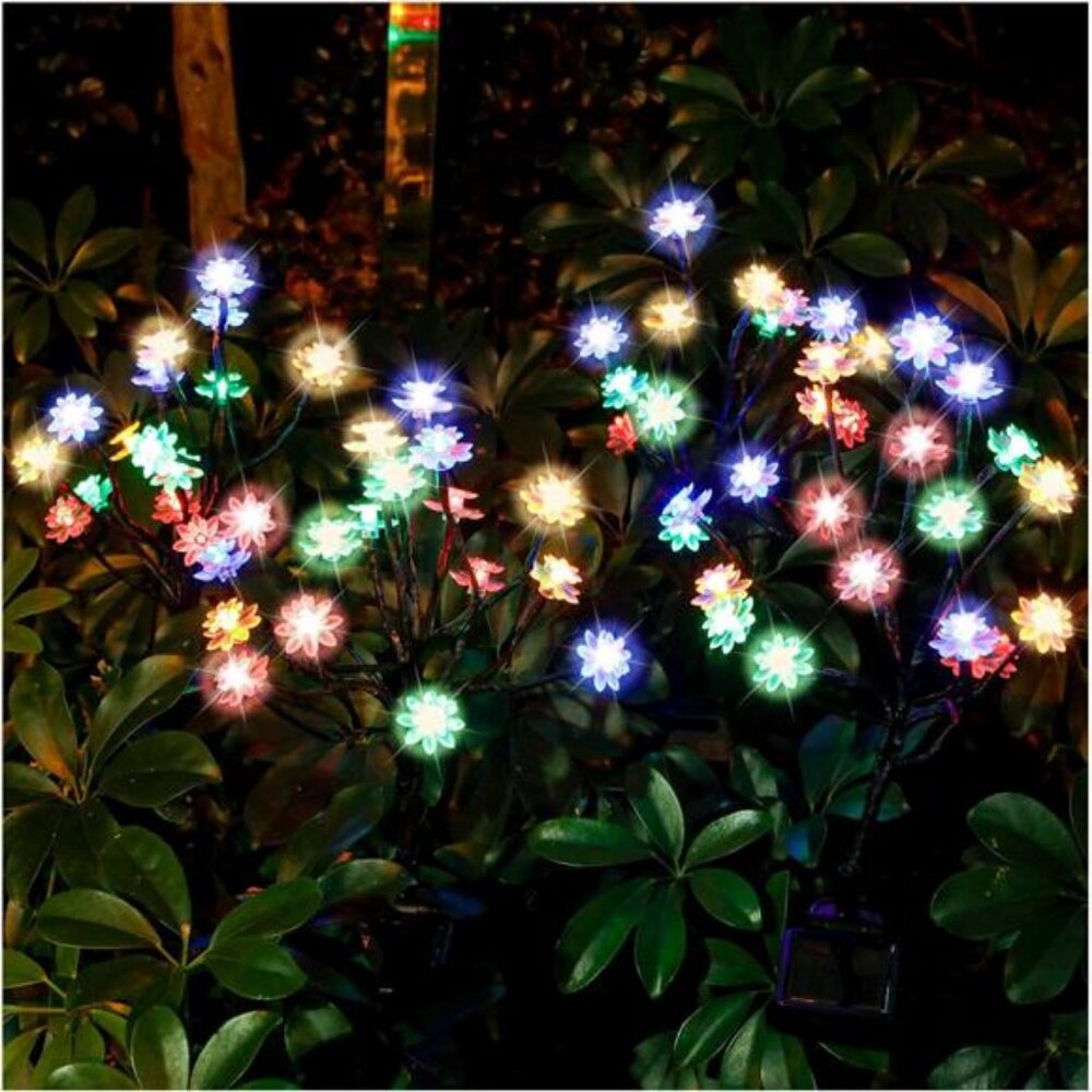 Solar Garden Lights - Upgraded Landscape Tree Lights with Larger Solar Capacity